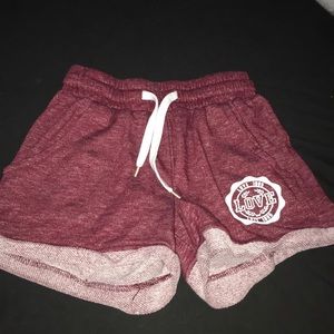 Red and white shorts